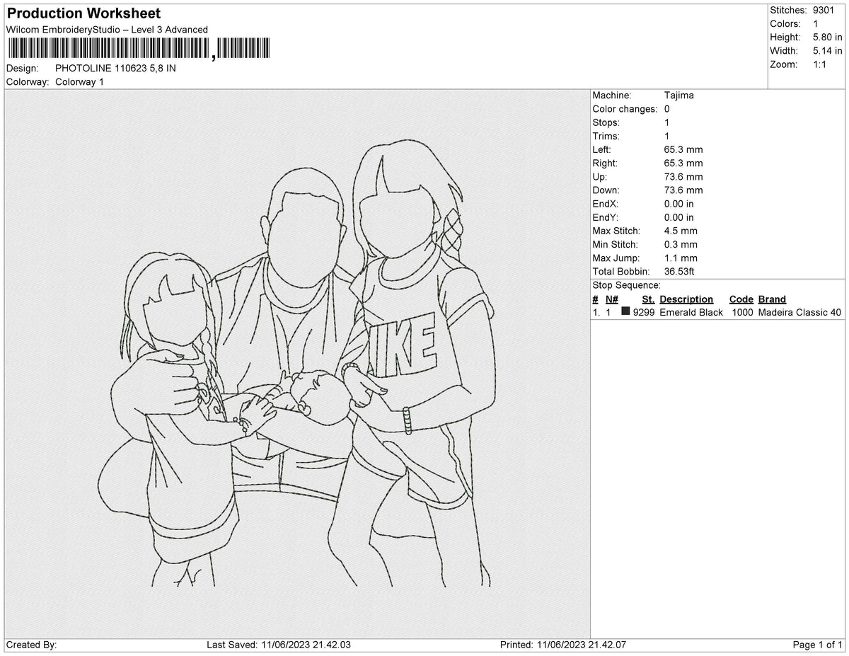 PHOTOLINE 110623 Embroidery File 6 size