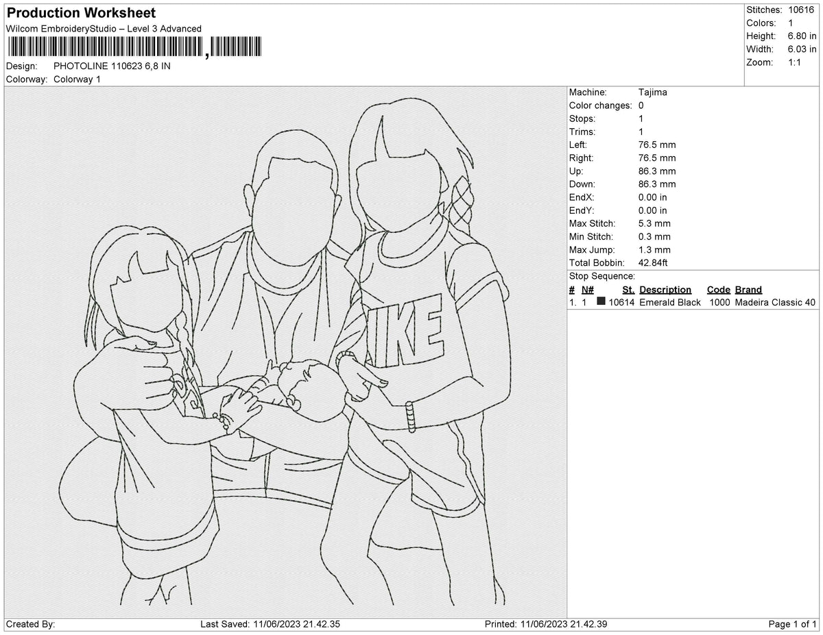 PHOTOLINE 110623 Embroidery File 6 size