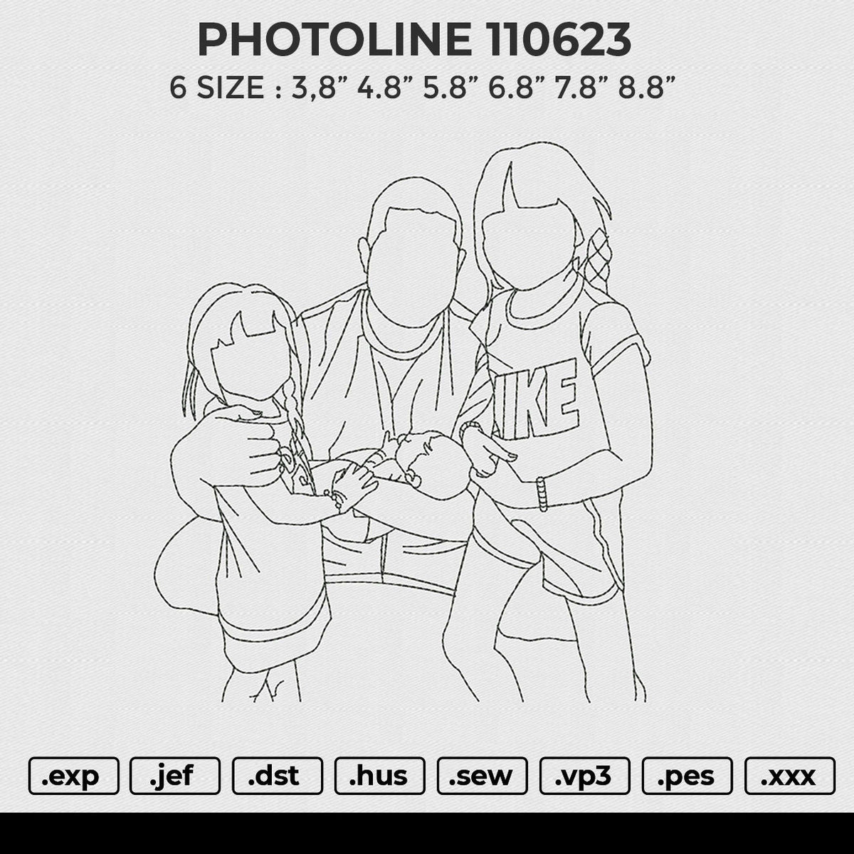 PHOTOLINE 110623 Embroidery File 6 size