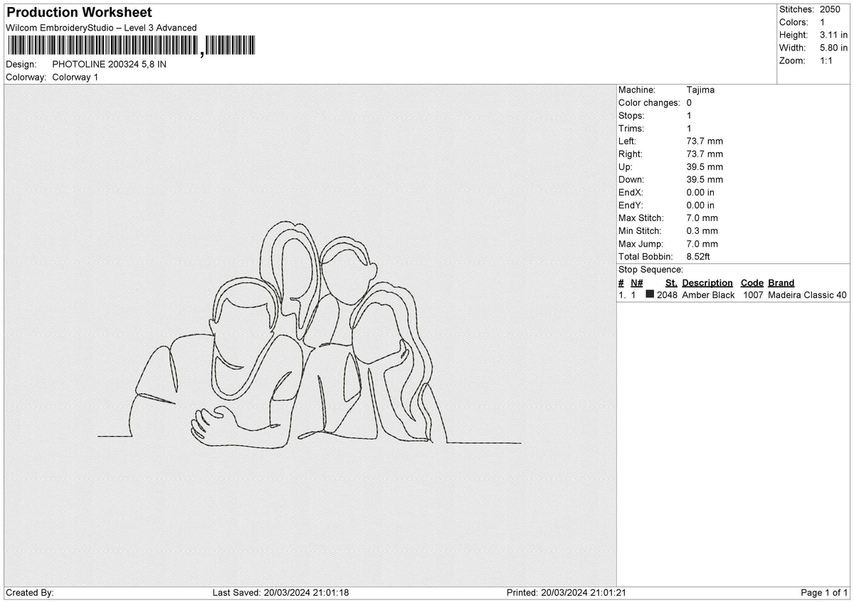PHOTOLINE 200324 Embroidery File 6 size