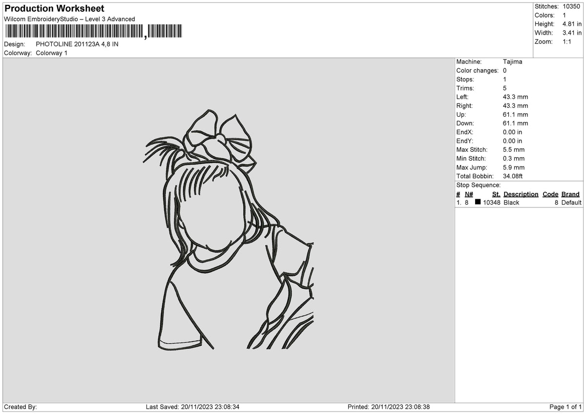 PHOTOLINE 201123A Embroidery File 6 size