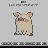 Pigy Embroidery File 6 sizes