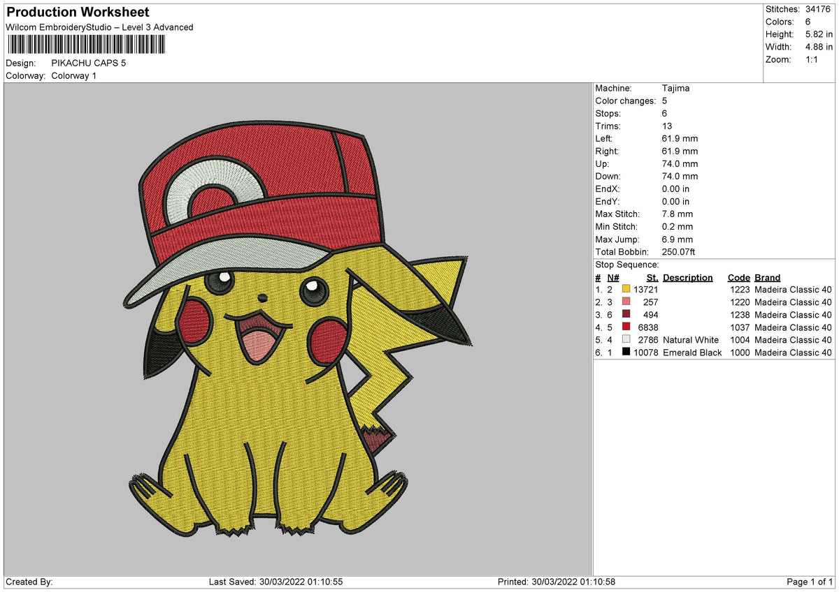 Pikachu Caps