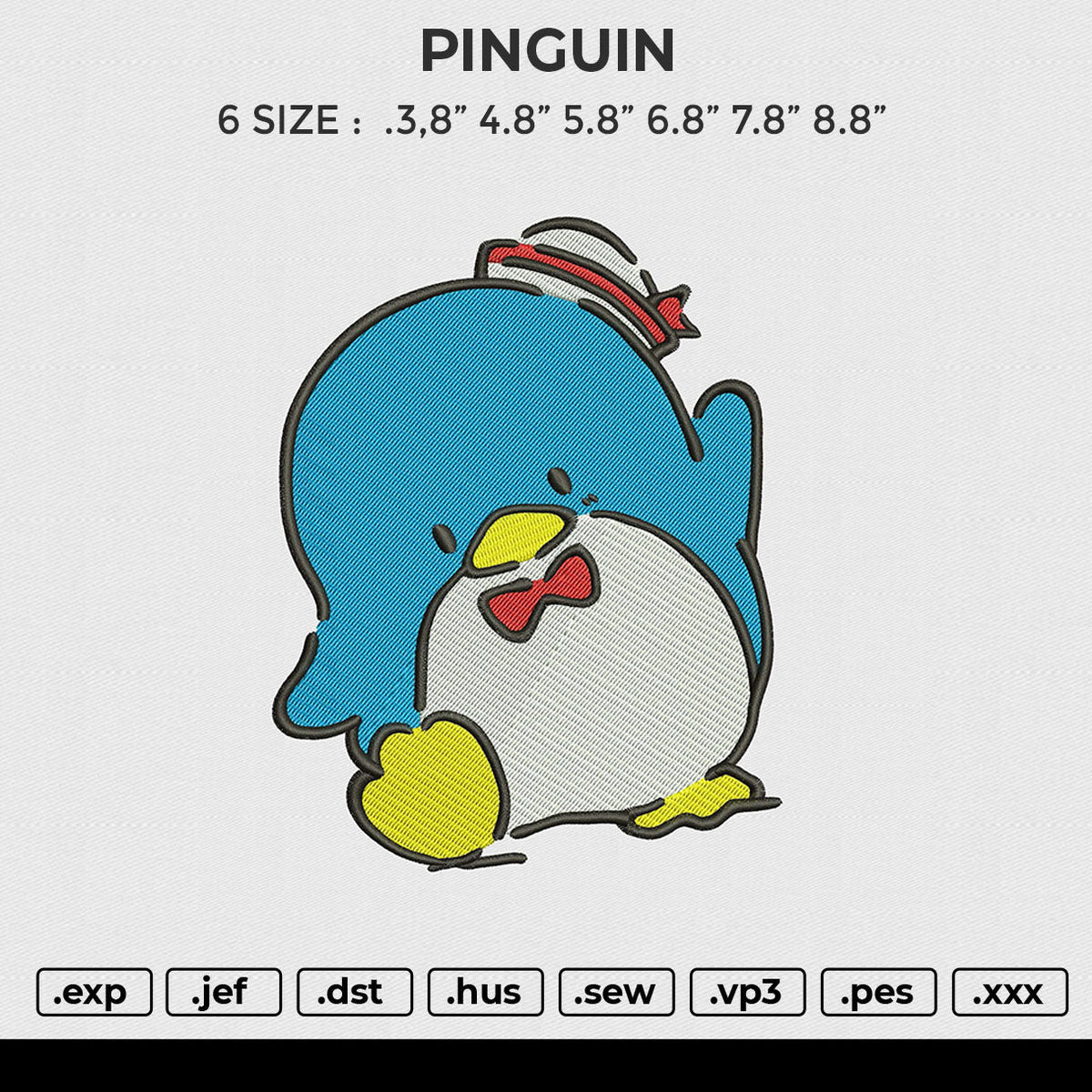 PINGUIN Embroidery File 6 size