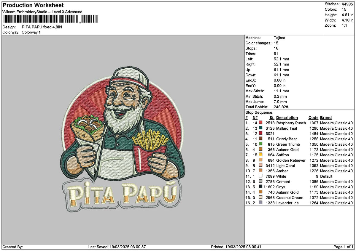 Pitatext Embroidery File 6 sizes