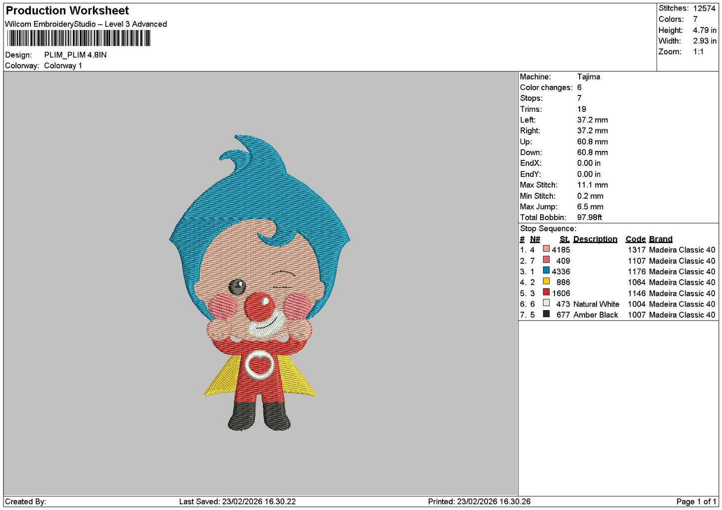 Chibi Character 01b Embroidery File 6 sizes
