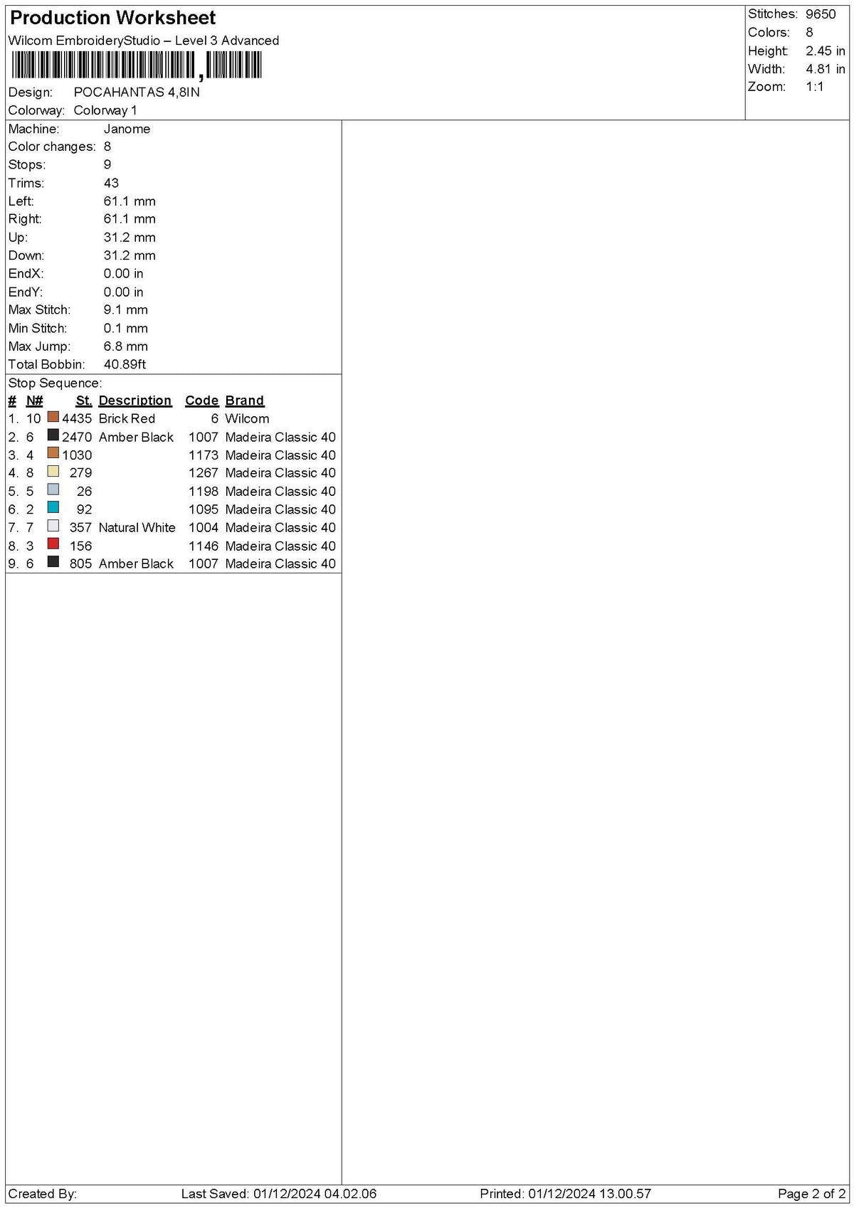Pocahontastext0112 Embroidery File 6 sizes