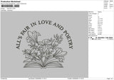 Bookflower Embroidery File 6 sizes