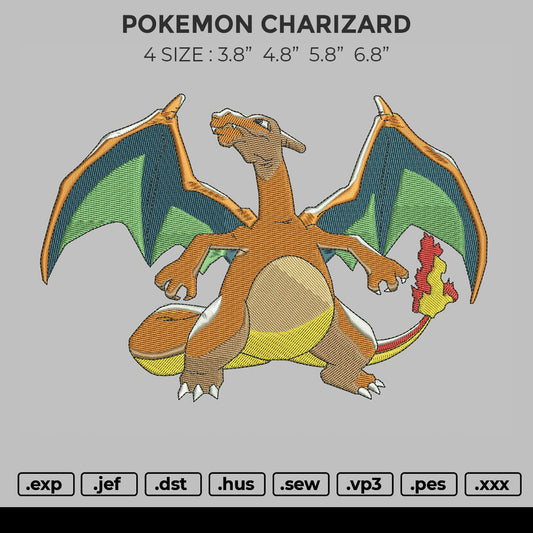 Pokemon Charizard Embroidery