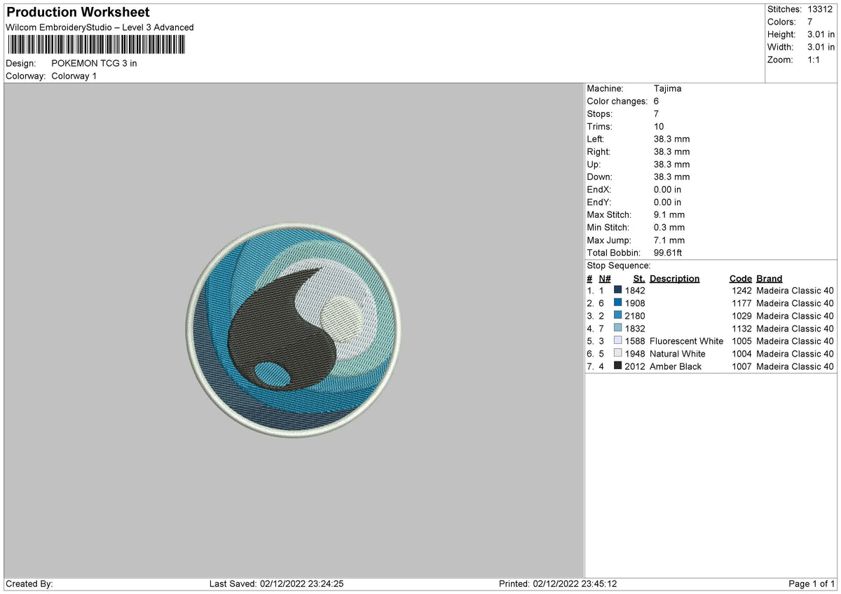 Pokemon Tcg Embroidery File 6 sizes
