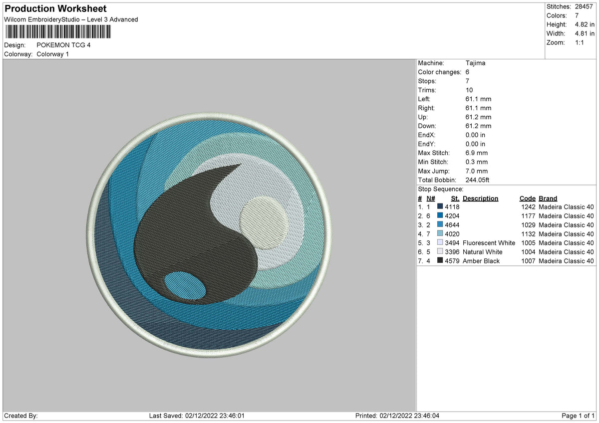 Pokemon Tcg Embroidery File 6 sizes
