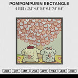 POMPOMPURIN RECTANGLE Embroidery File 6 size