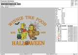Pooh2809 Halloween Embroidery File 6 sizes