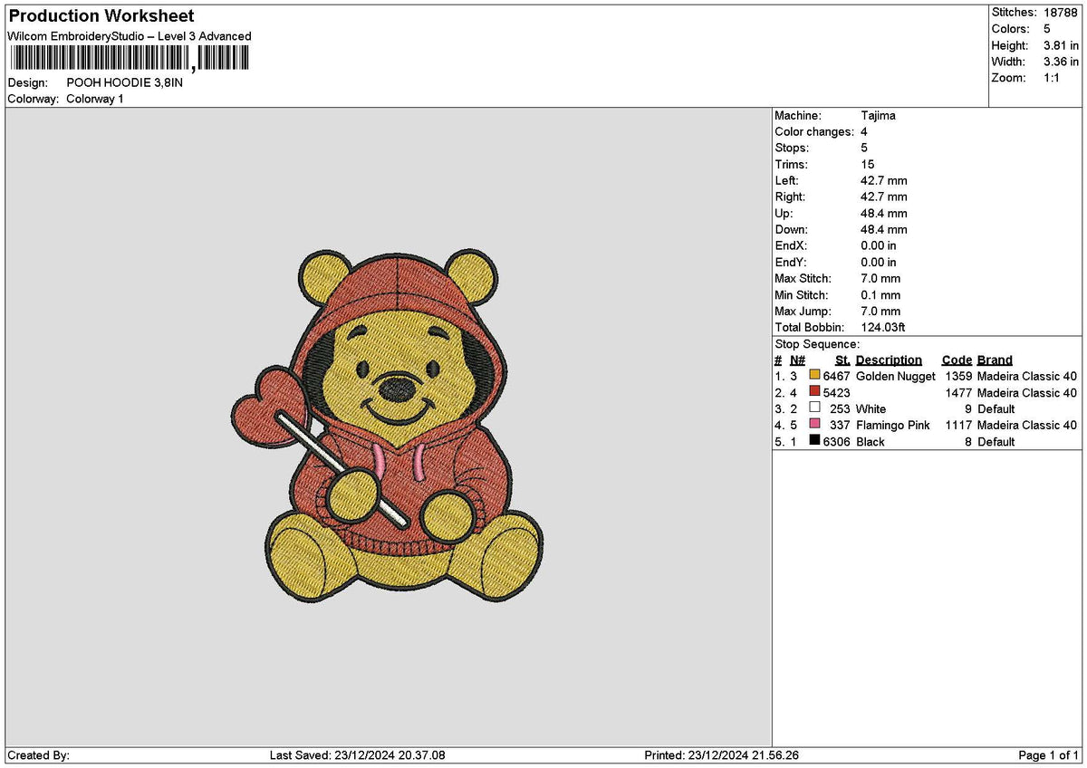 Pooh2312 Embroidery File 6 sizes