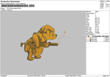 Poohgun Embroidery File 6 sizes