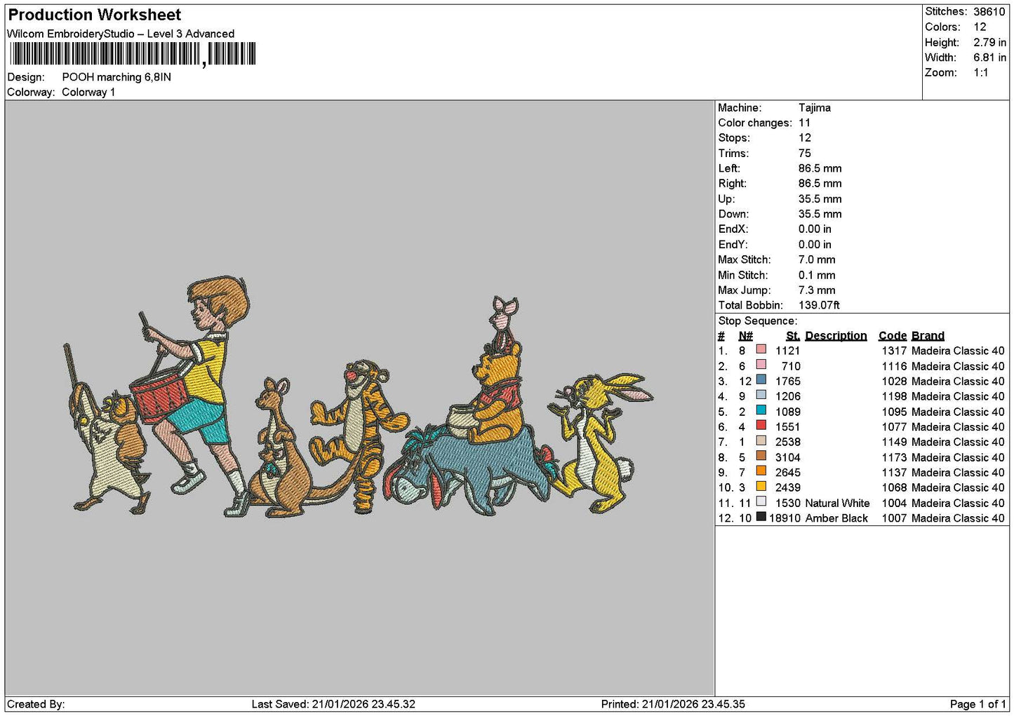 Pooh2101 Friends Embroidery File 6 sizes