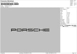 Porche Text Embroidery File 6 sizes