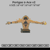 Portgas d ace v2  Embroidery File 6 sizes