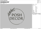 Posh Decor Embroidery File 6 sizes