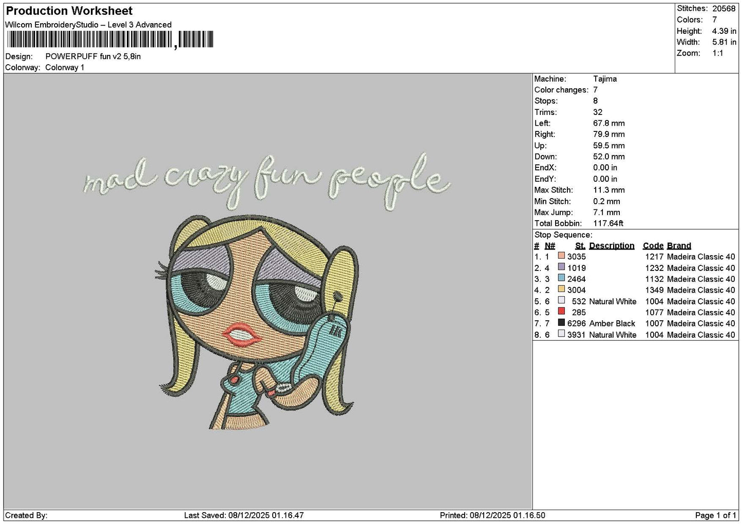 Bubbletext 01 Embroidery File 6 sizes