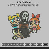Ppg Scream Embroidery File 6 sizes
