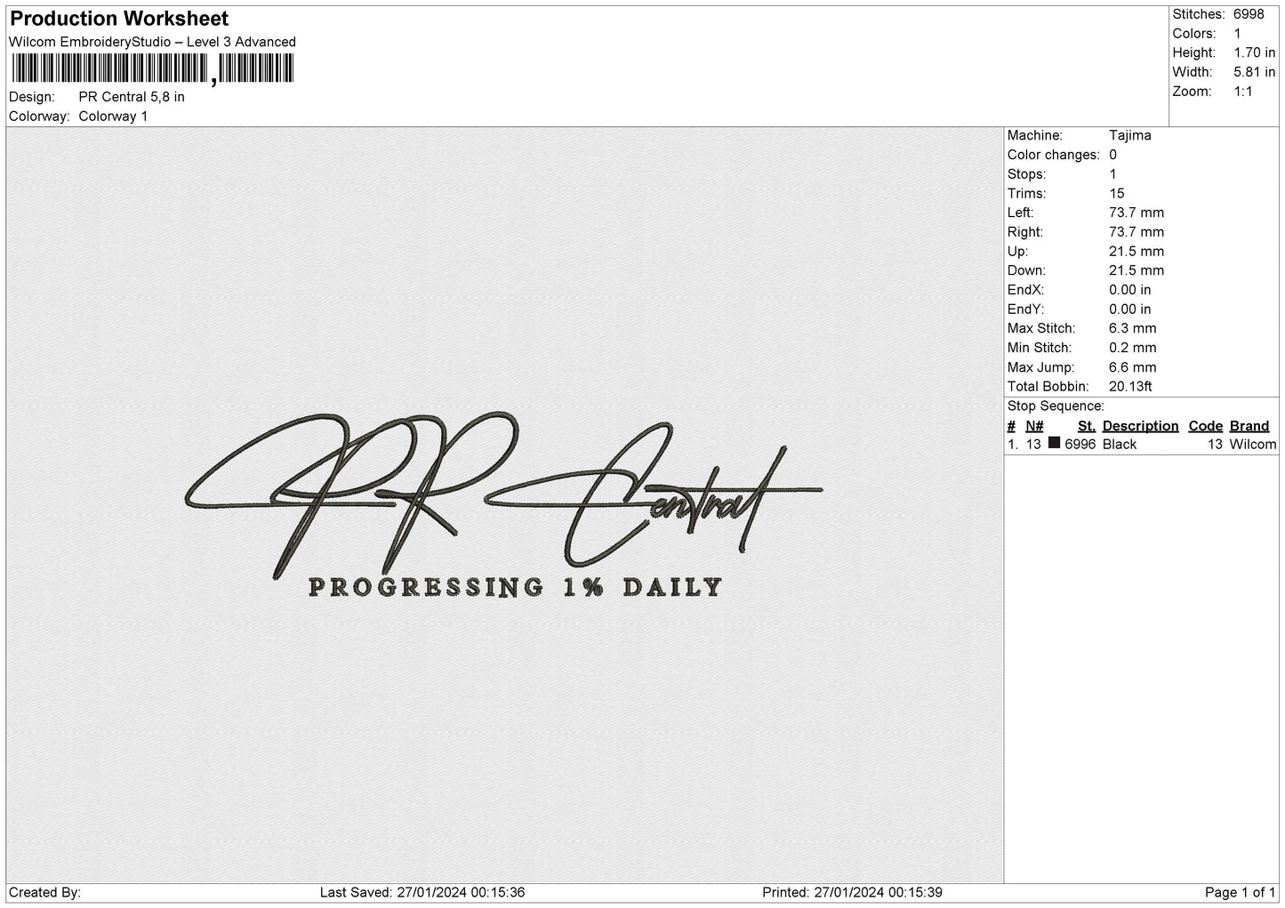 PR Central Embroidery File 6 size