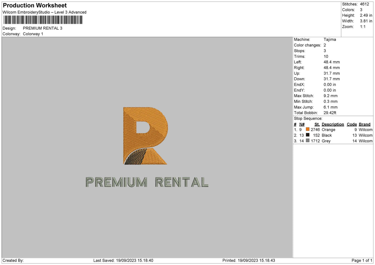 Premium Rental Embroidery File 6 sizes