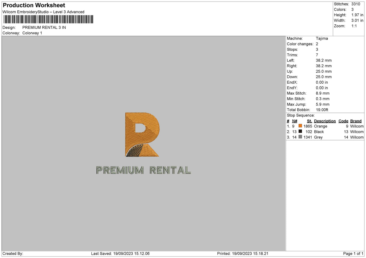 Premium Rental Embroidery File 6 sizes