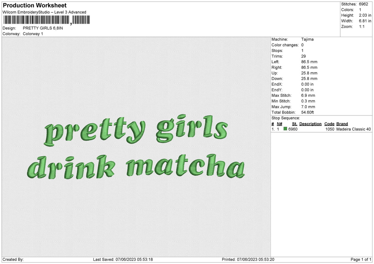 PRETTY GIRLS Embroidery File 6 size