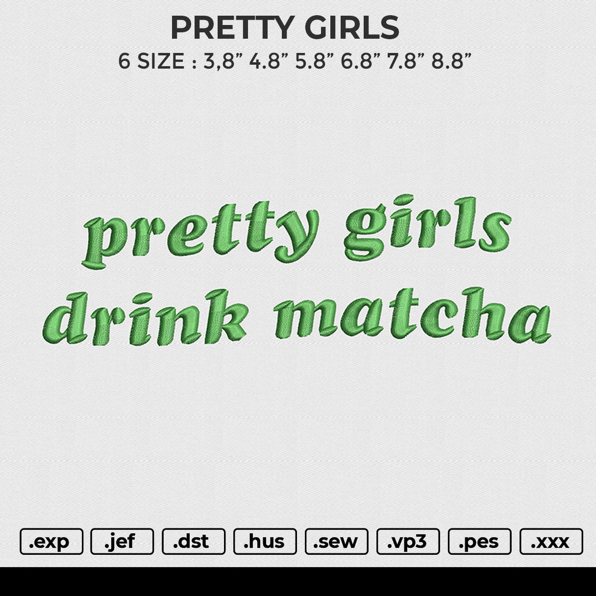 PRETTY GIRLS Embroidery File 6 size