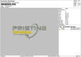 Pristinetext Embroidery File 6 sizes