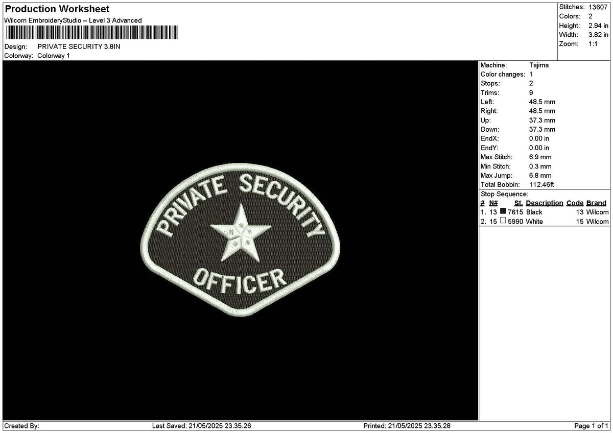 Privatetext 2105 Embroidery File 6 sizes