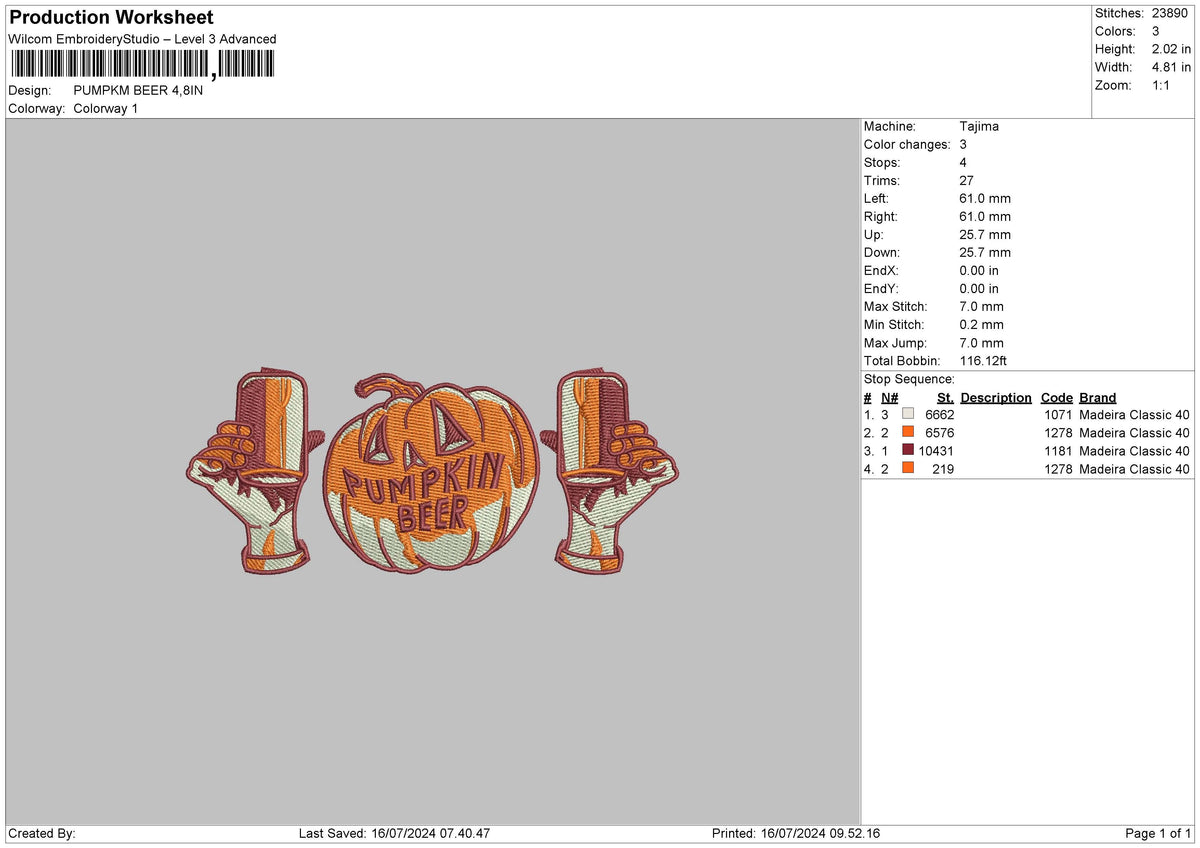 Beers Halloween Embroidery File 6 sizes