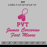 Pvt Embroidery File 6 sizes
