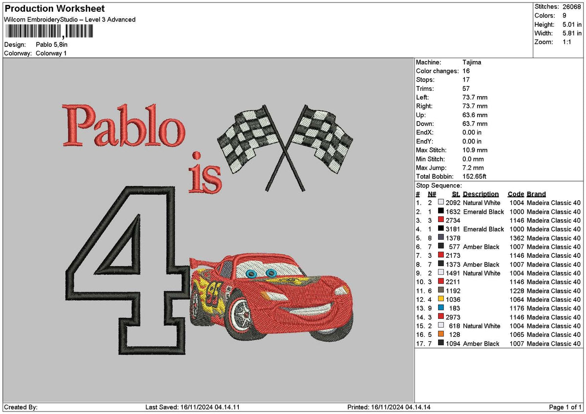 Pablotext Embroidery File 6 sizes
