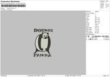 Panda D Embroidery File 6 sizes