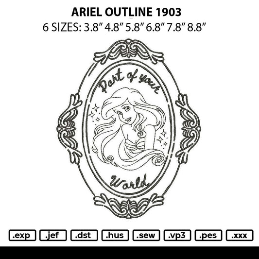 Ariel Outline 1903 Embroidery File 6 sizes