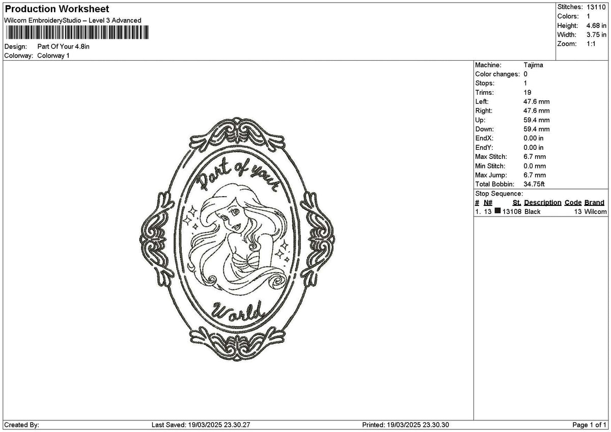 Ariel Outline 1903 Embroidery File 6 sizes