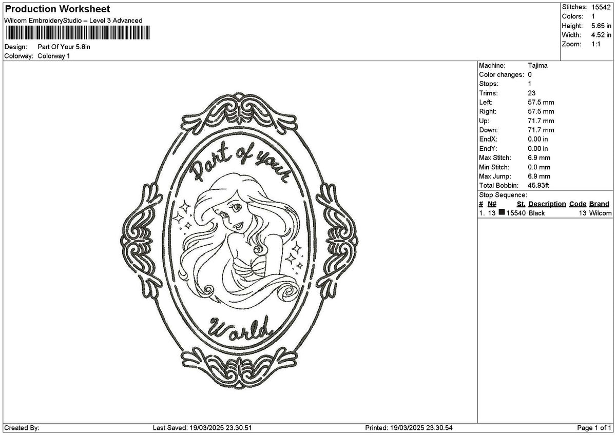 Ariel Outline 1903 Embroidery File 6 sizes