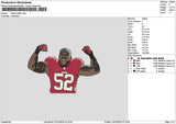 Player 52 Embroidery File 6 sizes