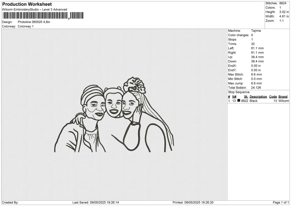 Photoline 060525 Embroidery File 6 size