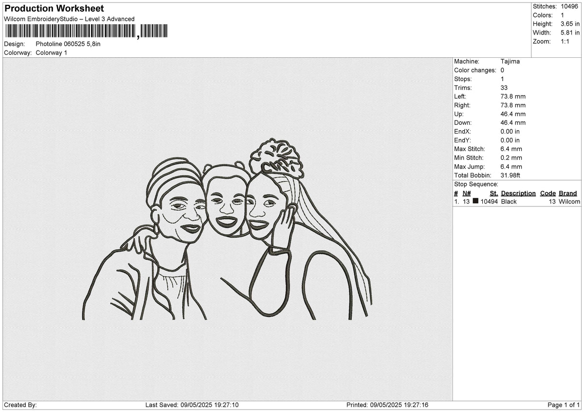 Photoline 060525 Embroidery File 6 size
