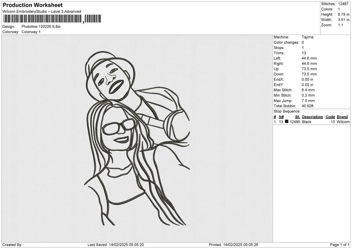 Photoline 100225 Embroidery File 6 size