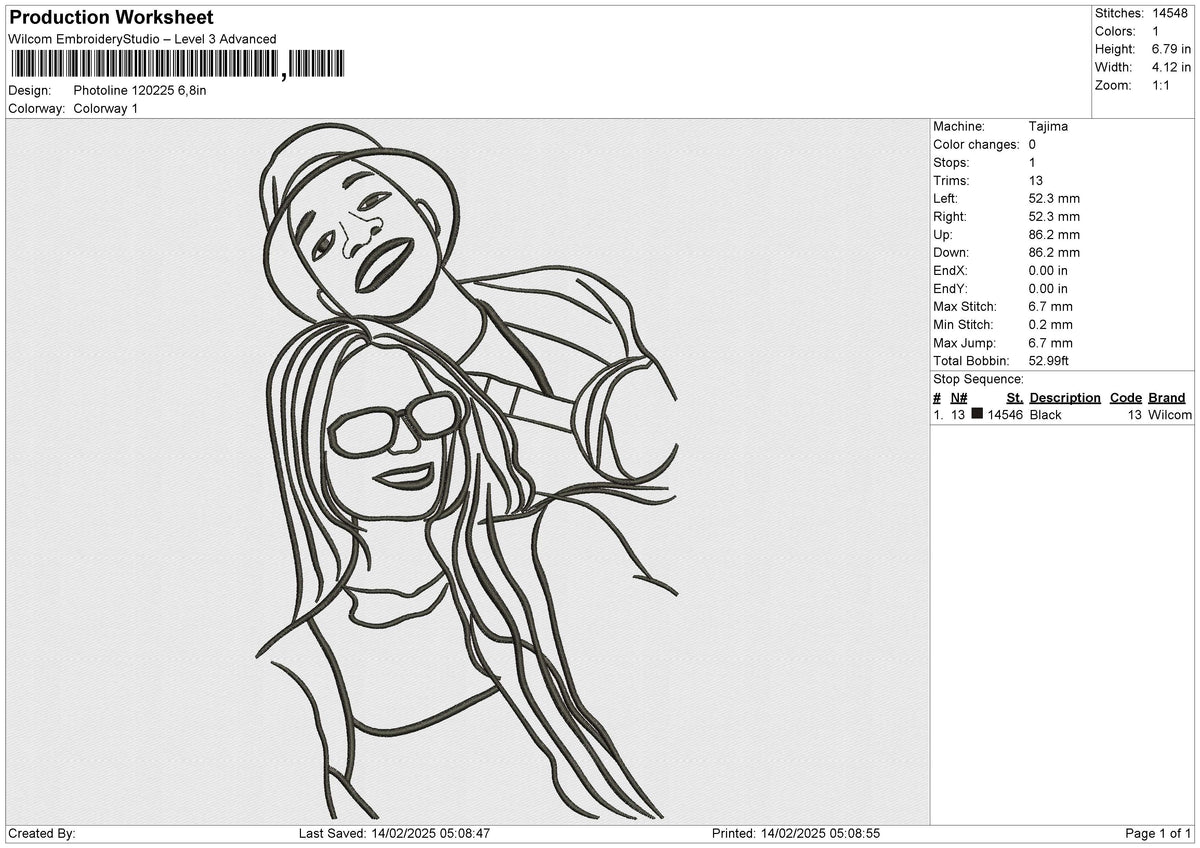 Photoline 100225 Embroidery File 6 size