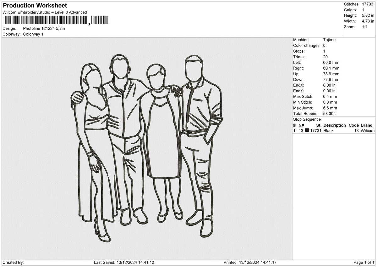 Photoline 121224 Embroidery File 6 size