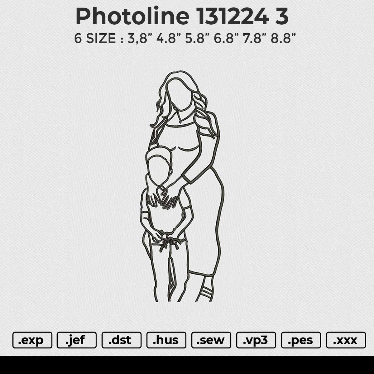 Photoline 131224  Embroidery File 6 size