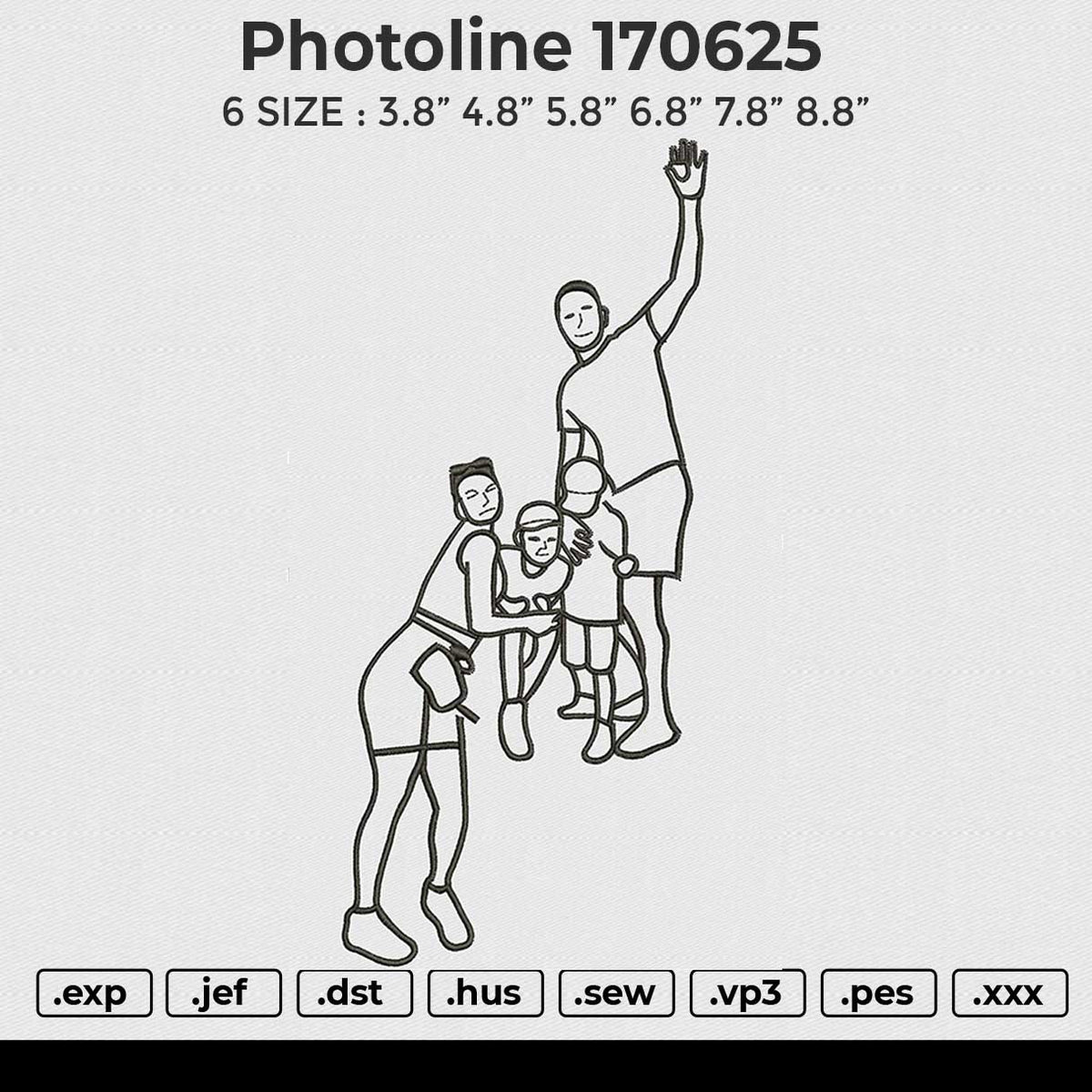 Photoline 170625 Embroidery File 6 size