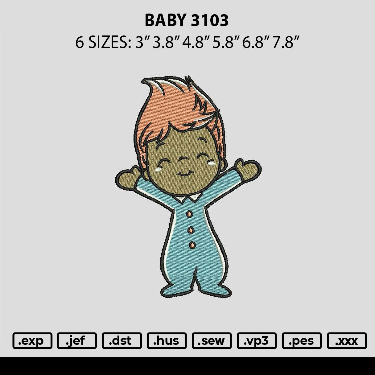Baby 3103 Embroidery File 6 sizes