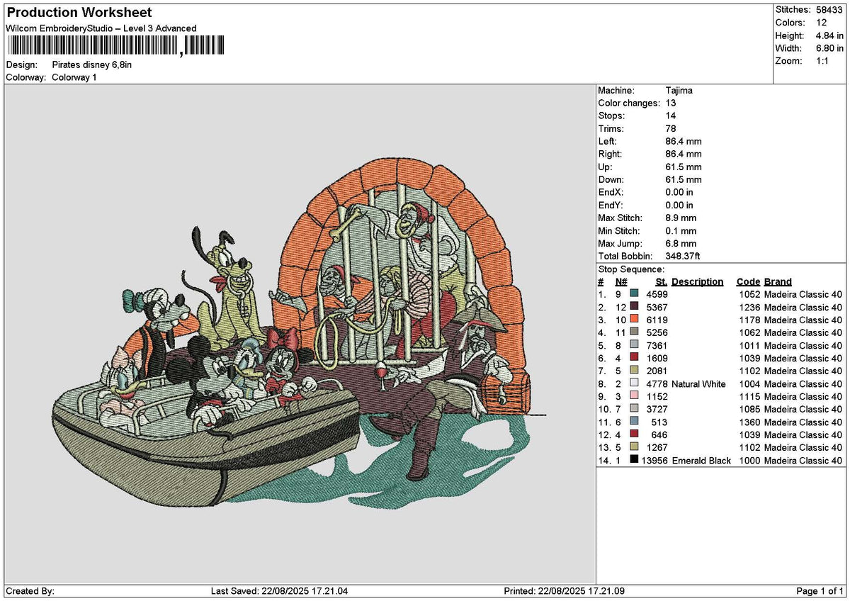 Pirates2208 Embroidery File 6 sizes