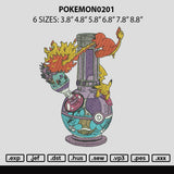 Pokemon 0201 Embroidery File 6 sizes